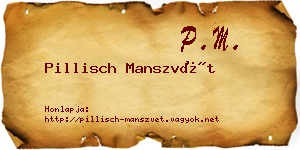 Pillisch Manszvét névjegykártya